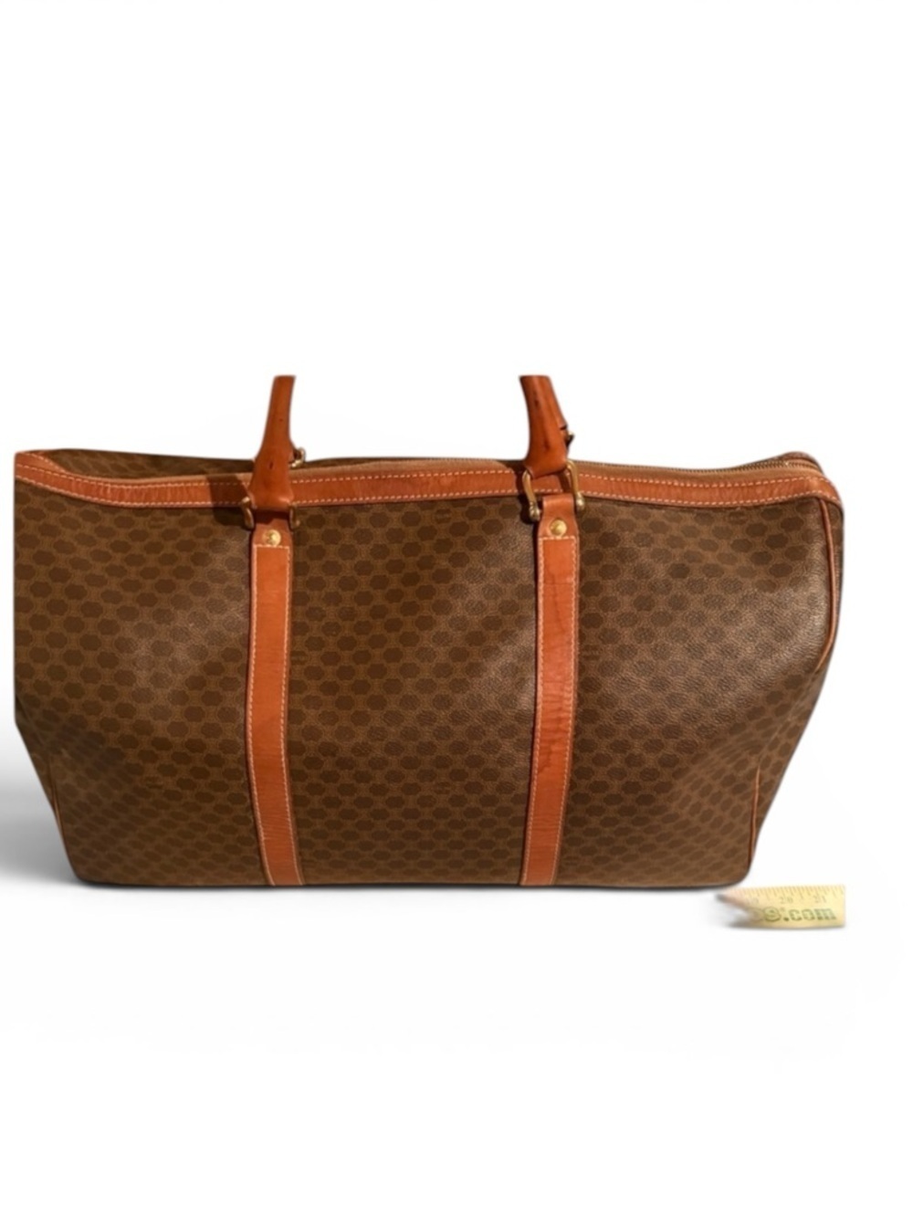 Celine Vintage Brown Monogram Weekender Bag and Authentic Scarf